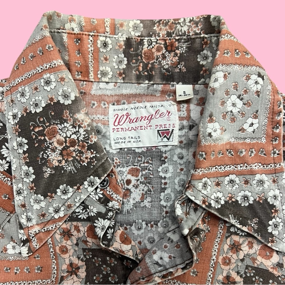 Vintage 70’s 80s Wrangler Patchwork Western Shirt - Picture 3 of 10